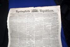 ANTIQUE NEWSPAPER Springfield Republican MA June 21 1861 CIVIL WAR STORIES 4 PGS