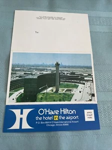 Postale postale aeroporto O’hare Hilton Chicago anni 70-80 - Foto 1 di 2