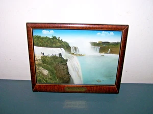 MARCO DE VIDRIO BURBUJA CONVEXO VINTAGE NIAGARA FALLS - Imagen 1 de 3