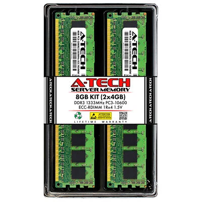 8GB 2x 4GB PC3-10600R RDIMM ASUS TS700-E7/RS8 Memory RAM - Image 1 of 2