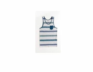 CAMISETA SIN MANGAS PARA HOMBRE GUYS ON THE BYAS DON JACQUARD AZTECA BOLSILLO TRIBAL BLANCO NUEVO $28 - Imagen 1 de 1