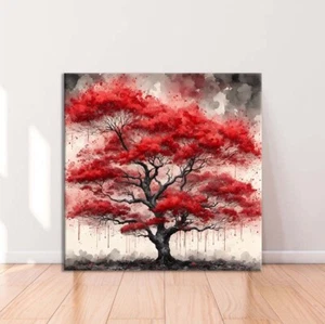 Red Tree Watercolor Art Limited Edition High Quality Home Decor Australian Made - Picture 1 of 3