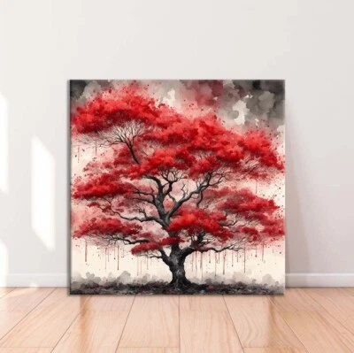 Red Tree Watercolor Art Limited Edition High Quality Home Decor Australian Made - image 1 of 3