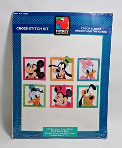 Mickey Mouse & Gang DISNEY 14ct Just Cross Stitch KIT Color Blocks No. 36014 - Picture 1 of 7