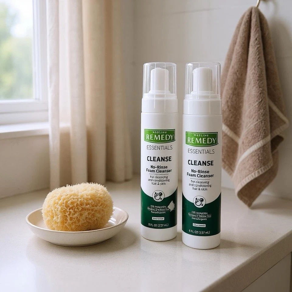 Medline Remedy Phytoplex Cleanser No-rinse Foam 8 Oz 2 Bottles