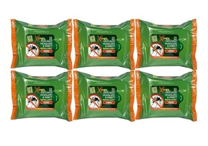 Xpel Insect Mosquito REPELLENT WIPES Tropical Formula 25 wipes (6) - Picture 1 of 2