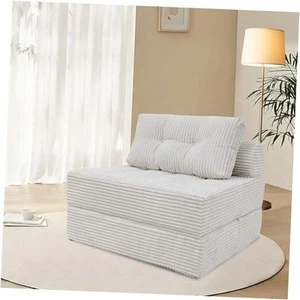 Divano Letto Pieghevole Memory Foam Divano Pieghevole Futon Rivolto Chaise Beige - Foto 1 di 8