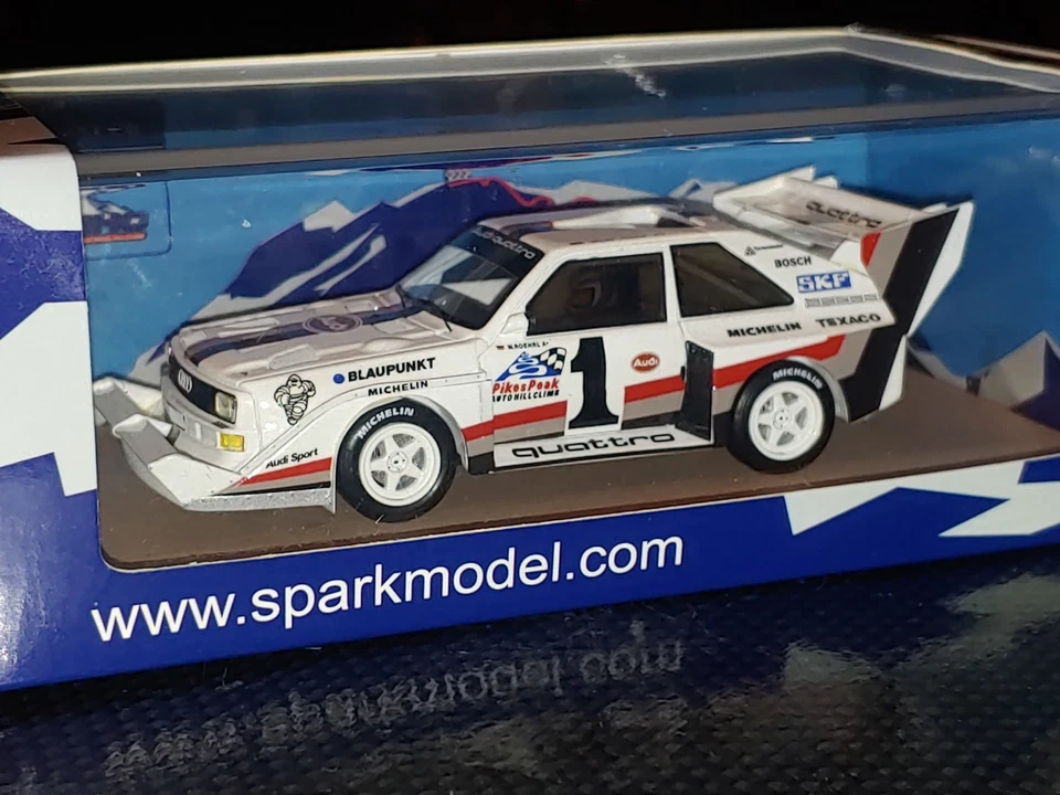 Spark Model 44pp87 AUDI QUATTRO S1 W.Rohrl WINNER PIKES PEAK 1987 - 1:43 Rare - Immagine 1 di 4