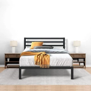 King Size Metal Bed - Metal Platform Bed Frame Inc Headboard - Picture 1 of 8