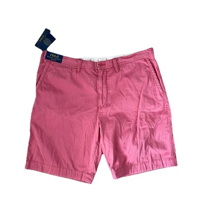NWT Polo Ralph Lauren Mens Size 42 Red Nantucket Chino Shorts Flat Front Relaxed - Image 1 of 4