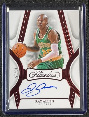 RAY ALLEN 2024-25 PANINI FLAWLESS AUTOGRAPHS AUTO RUBY 3/15 CELTICS - Image 1 of 2