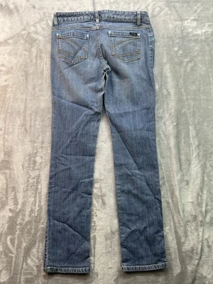 Jean Oakley De Colección Delgado Recto Y2K Tiro Bajo Desteñido Mujer Talla 28 Azul Surf Playa Foto 1 de 4