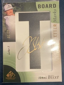 Jonas Blixt Auto 2014 SP Game Used Leader Board Letter Marks “T” #/35 Autograph - Picture 1 of 4