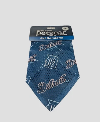 Bufanda pañuelo para mascotas de los Tigres de Detroit sobre el cuello deslizable para mascotas perros gatos talla L/XL Foto 1 de 2