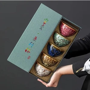 A Set of Handmade Ceramic Teacups (five Pieces) - Picture 1 of 9