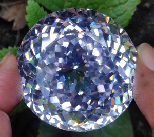 Certified 401.8 Ct Natural Cambodian White Color Round Cut Zircon Loose Gemstone - Picture 1 of 14