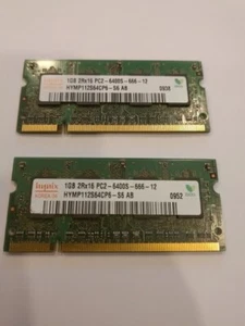 2x RAM Hynix 1GB 2Rx16 PC2-6400S-666-12 Laptop Memory 2GB IN TOTAL - Picture 1 of 1