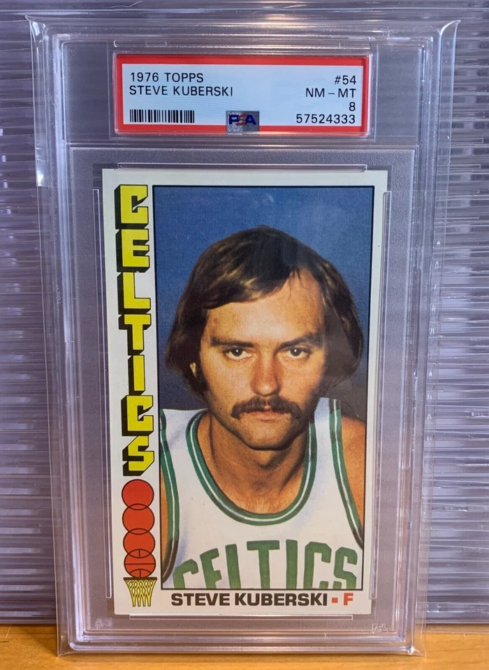 1976-77 Topps Basketball - Steve Kuberski #54 - Boston Celtics PSA 8 - Image 1 of 2