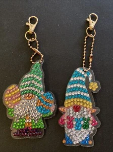 Diamond Painting Easter Gnome’s Keychains FINISHED WORK Set Of 2 - Picture 1 of 4
