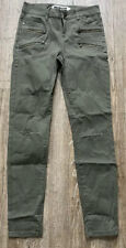 Noisy May Womens Distressed Ankle Zip Jeans Ivy Green Sz 24