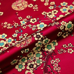 Brocade Fabric Damask Cloth Jacquard Plum Printed Sewing Craft for Qipao Hanfu - Picture 1 of 19