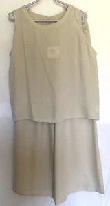 Women's European Summer Outfits Cropped Trouser 2 Piece Suit. Taupe. Size L/XL - Picture 1 of 13