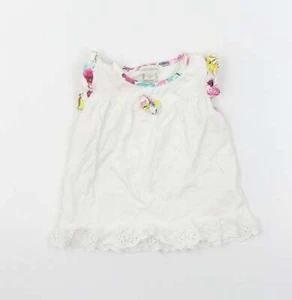 Monsoon Girls White Cotton Blend A-Line Size 9-12 Months - Picture 1 of 12
