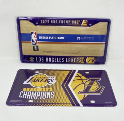 Juego de marco de placas de licencia de campeones de la NBA de Los Angeles Lakers 2020 12,5" x 6,5" Foto 1 de 4