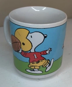 Vintage 1958 Snoopy Peanuts Willits Designs Football Coffee Mug Cup Schulz - Picture 1 of 8