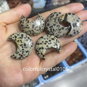 1" Natural Balmatin Quartz Carved Crystal Moon Healing Decoration Gift.5pc - Picture 1 of 6
