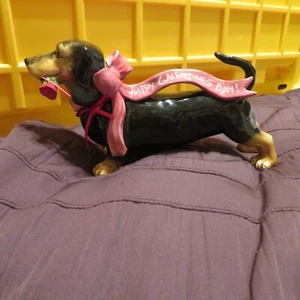 Nuevo con etiquetas Dachshund Dog Blue Sky Clayworks ¡Feliz Día de Galentine! Arco rosa San Valentín - Imagen 1 de 11