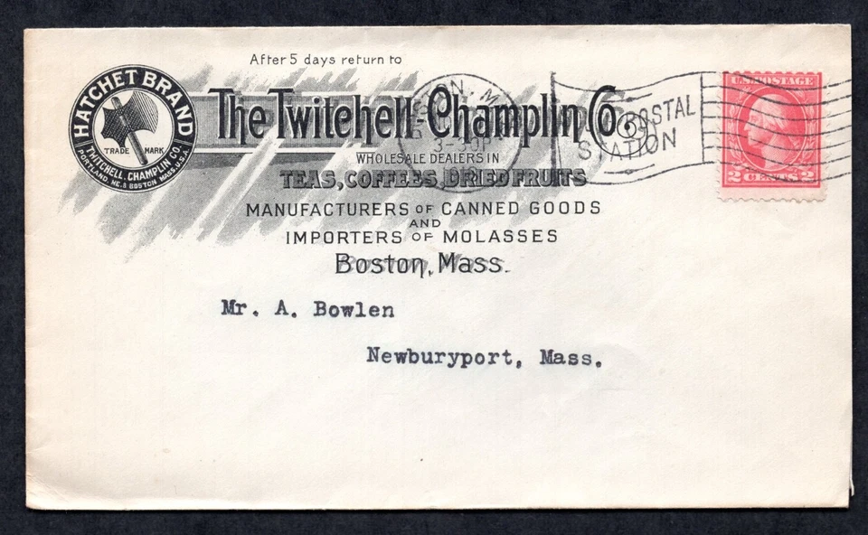 U.S. 1918 ADVERTISING THE TWITCHELL COFFEE, TEAS & DRIED FRUITS CO. OF BOSTON - Image 1 of 2