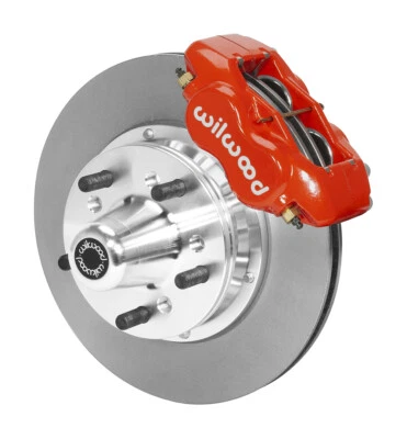 KIT DE FRENO DE DISCO WILWOOD, DELANTERO, 65-72 DODGE A-BODY, DARDO, BOCA CONTRACHAPADA, ROTOR DE 11", ROJO Foto 1 de 4