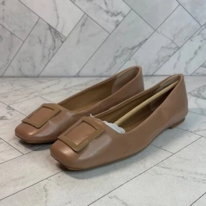 NWT Journee Collection Womens Zimia Tan Square Toe Ballet Flat Shoes Size 8 - Picture 1 of 8
