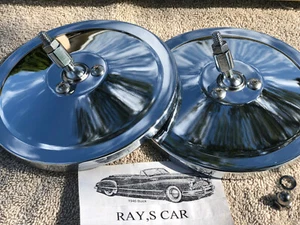 NEW PAIR 47 TO 73 GMC AND CHEVROLET TRUCK PLACEMENT MIRRORS SMOOTH CHROME BACK ! - Picture 1 of 5