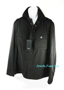 HUGO BOSS BLACK LABEL CHELESTE 1 BLACK MILITARY JACKET SZ 46R - Picture 1 of 10
