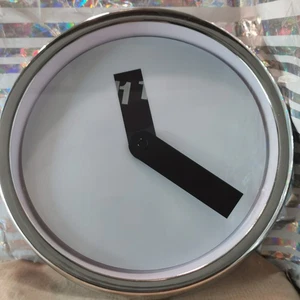 Swedish Tiq Round Blank Face Wall Clock Ketonic FB8 White Chrome Metal Working - Picture 1 of 13