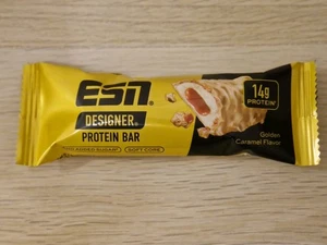 ESN Designer Protein Bar Riegel Golden Caramel Flavor Packung mit 7 Riegeln - Bild 1 von 5