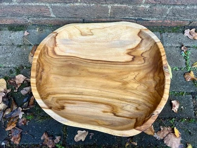 50% Off Imperfect Huge 50cm Root Wooden Rustic Table Fruit Salad Bowl Large Teak - Image 1 of 4