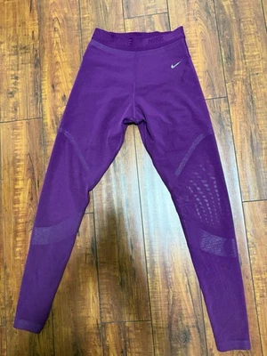 Nike dri-fit high rise Leggings Size Small with mesh Purple 28” Inseam - Image 1 of 4