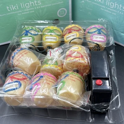 Tiki  String Lights 8' Long Hawaiian Style Luau Bar Pool Party Blow Mold Set 2 - Image 1 of 4