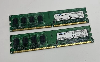 4GB (2 x 2GB) Crucial CT25664AA800.K16F PC2-6400U 800MHz DDR2 Computer Memory - Image 1 of 3