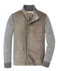 Peter Millar Vest Vantage Suede Crown Crafted 100% Gray Jacket Quilted M $1495 - Picture 1 of 15