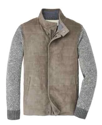 Peter Millar Vest Vantage Suede Crown Crafted 100%  Gray Jacket Quilted M $1495 - Image 1 of 4