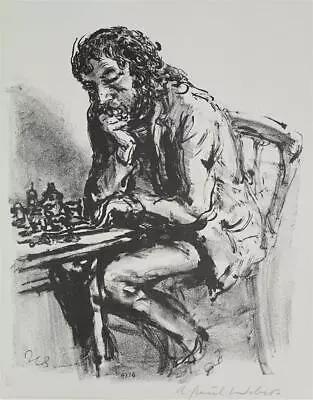 A. PAUL WEBER - Schachspieler IV - Lithographie - 1976 - Bild 1 von 2