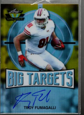 B4958- 2018 Leaf Valiant Big Targets Yellow #BTTF1 Troy Fumagalli Auto /10 NM-MT - Image 1 of 2