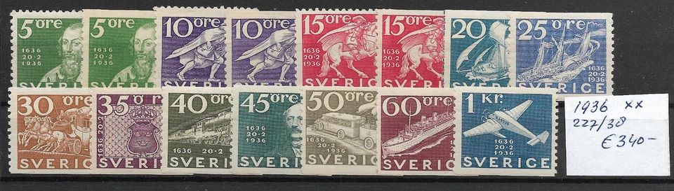 SWEDEN  @ 1936 The 300th Anniversary of the Post Office MNH Nice Priced @ Sw.266 - Image 1 of 1
