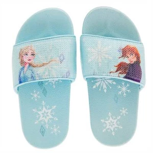 NWT Disney Store Frozen 2 Elsa and Anna Slides Sandals Shoes Girls Blue - Picture 1 of 2