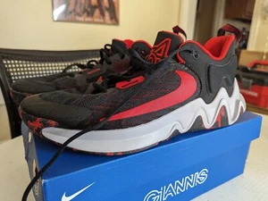 New Nike Giannis Immortality 2 Basketball Shoes Black/Red DM0825-005 Size 12 - Picture 1 of 11