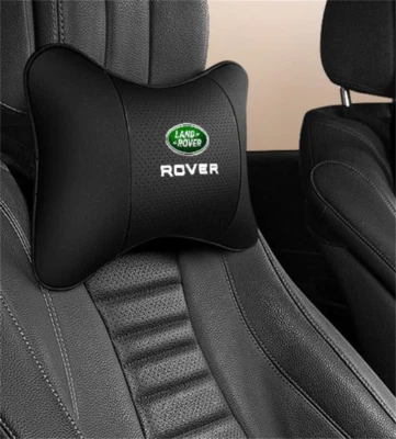 2Pcs Black Car Neck Pillow Cushion Headrest Pillows For Land Rover Real-Leather - Image 1 of 4